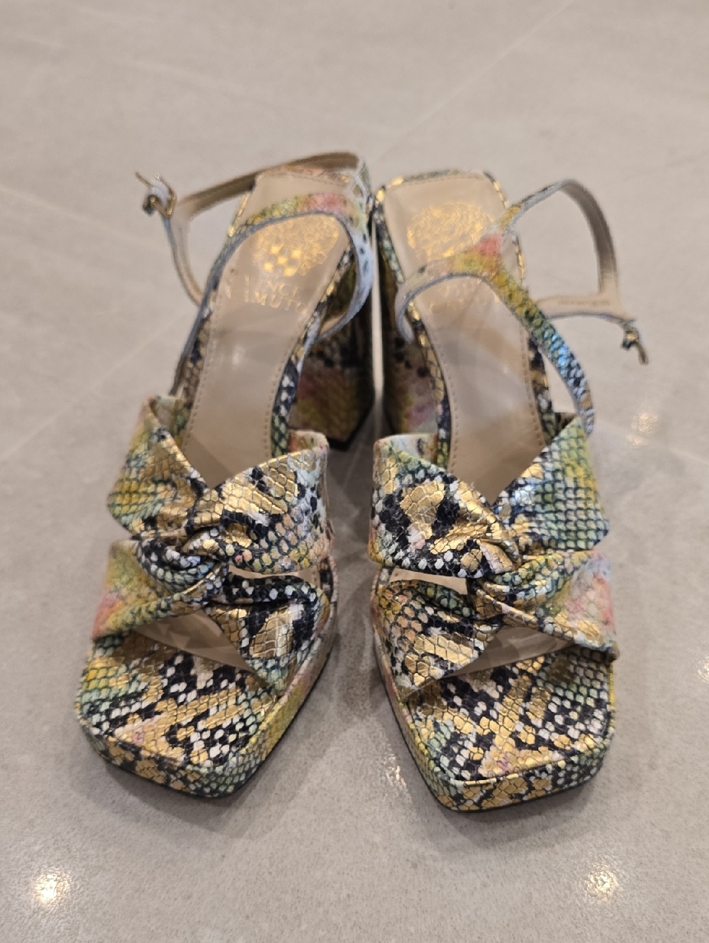 Vince Camuto Multicolor Snakeskin Platform Sandals, Size 8. Never Worn!